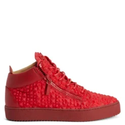 KRISS-Red-Mid Top Sneakers
