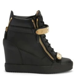 COBY WEDGE-Black-Mid Top Sneakers
