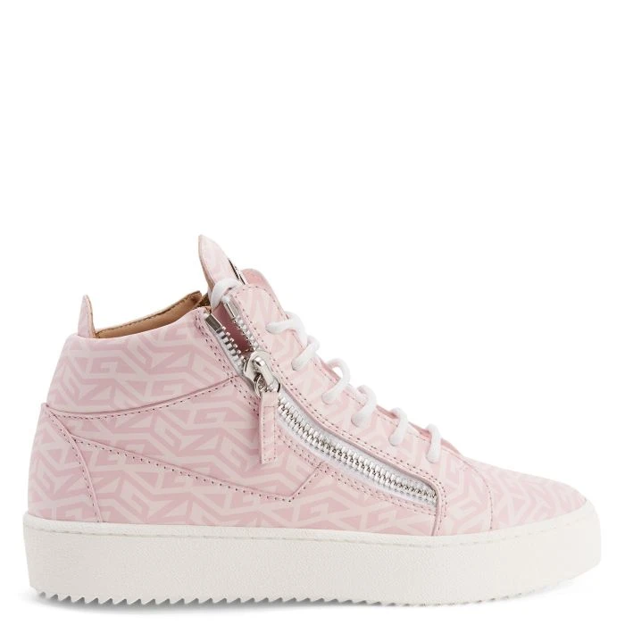 KRISS MONOGRAM-Pink-Mid Top Sneakers 1 KRISS MONOGRAM-Pink-Mid Top Sneakers