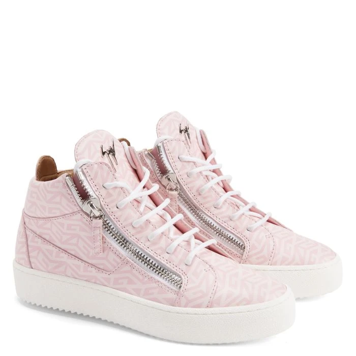KRISS MONOGRAM-Pink-Mid Top Sneakers 2 KRISS MONOGRAM-Pink-Mid Top Sneakers - Image 2