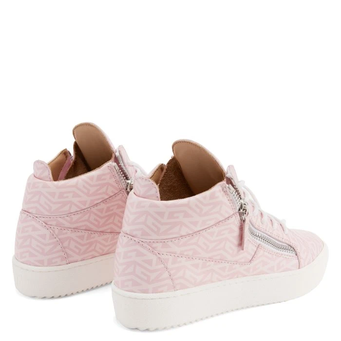 KRISS MONOGRAM-Pink-Mid Top Sneakers 3 KRISS MONOGRAM-Pink-Mid Top Sneakers - Image 3