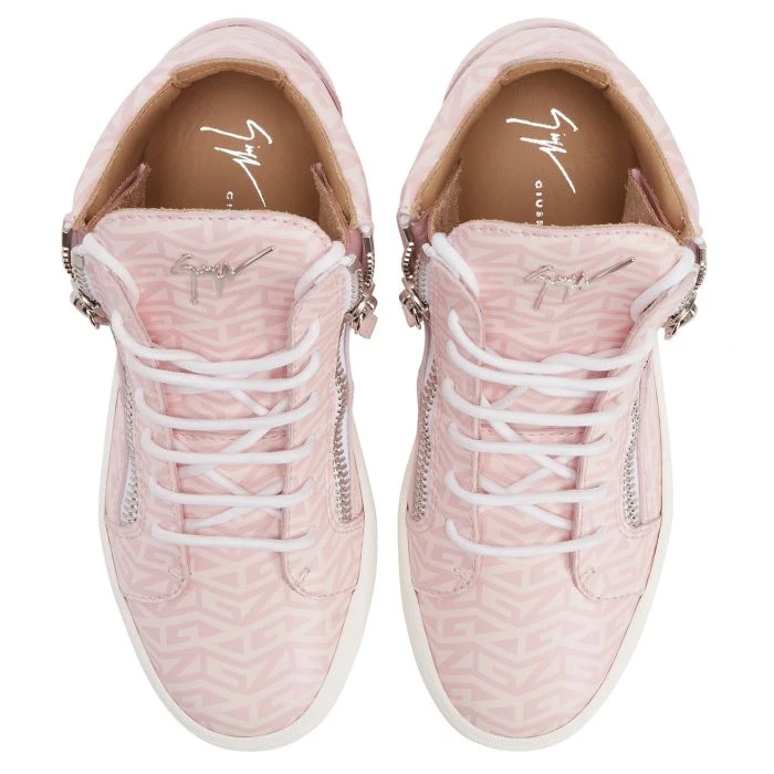 KRISS MONOGRAM-Pink-Mid Top Sneakers 4 KRISS MONOGRAM-Pink-Mid Top Sneakers - Image 4
