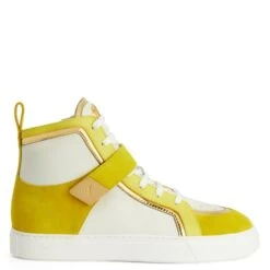 GIUSEPPE ZANOTTI ZENAS-Yellow-Mid Top Sneakers